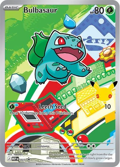 Bulbasaur #037 Holofoil Pokémon card from Mega Evolution Promo