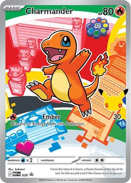 Charmander #038 Holofoil Pokémon card from Mega Evolution Promo