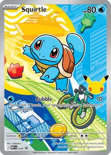 Squirtle #039 Holofoil Pokémon card from Mega Evolution Promo