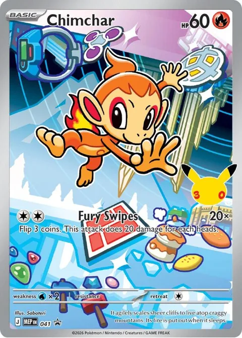 Chimchar #041 Holofoil Pokémon card from Mega Evolution Promo