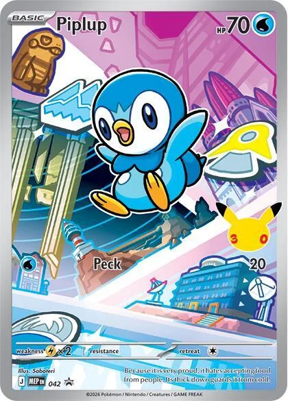 Piplup #042 Holofoil Pokémon card from Mega Evolution Promo