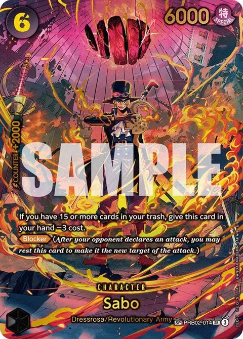 Sabo SP PRB02-014 One Piece card from Adventure on Kami's Island
