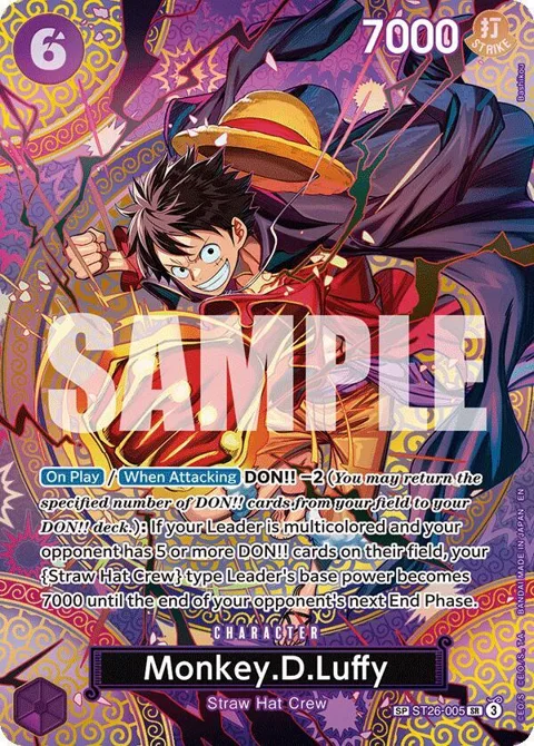 Monkey.D.Luffy SP ST26-005 One Piece card from Adventure on Kami's Island