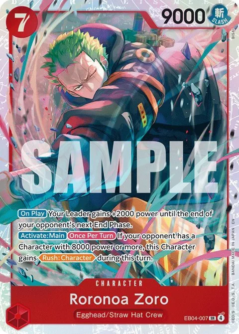 Roronoa Zoro EB04-007 One Piece card from Adventure on Kami's Island