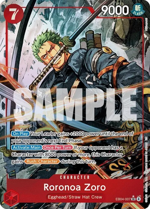 Roronoa Zoro Alt Art EB04-007 One Piece card from Adventure on Kami's Island