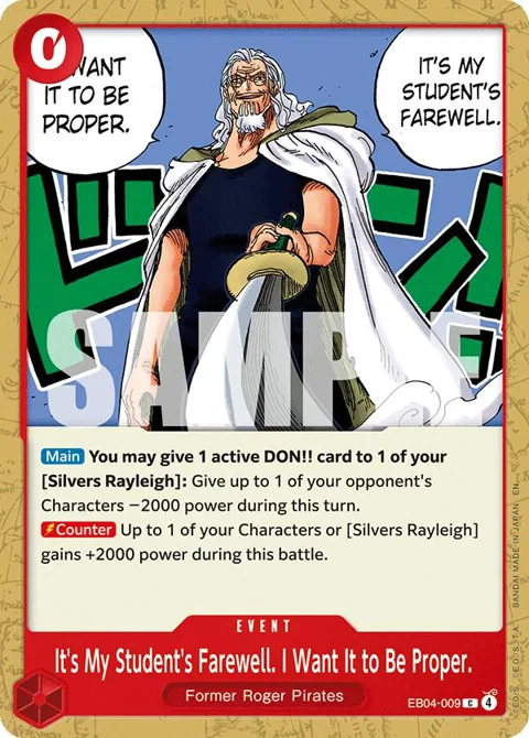 It's My Student's Farewell. I Want It to Be Proper. EB04-009 One Piece card from Adventure on Kami's Island