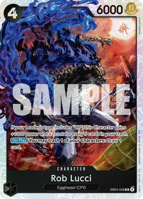 Rob Lucci EB04-048 One Piece card from Adventure on Kami's Island