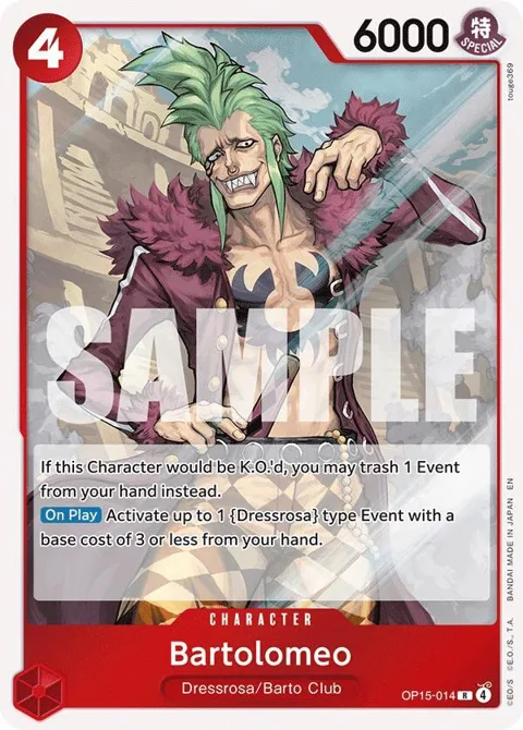 Bartolomeo OP15-014 One Piece card from Adventure on Kami's Island