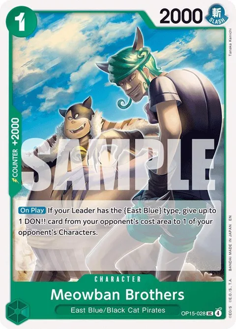 Meowban Brothers OP15-028 One Piece card from Adventure on Kami's Island