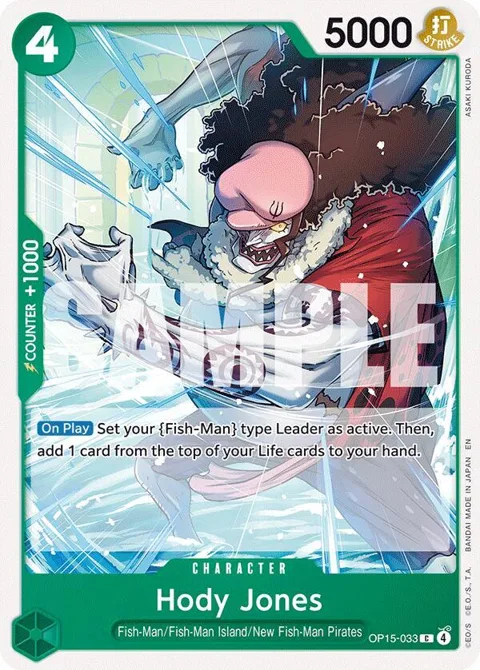 Hody Jones OP15-033 One Piece card from Adventure on Kami's Island