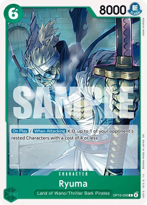 Ryuma OP15-036 One Piece card from Adventure on Kami's Island