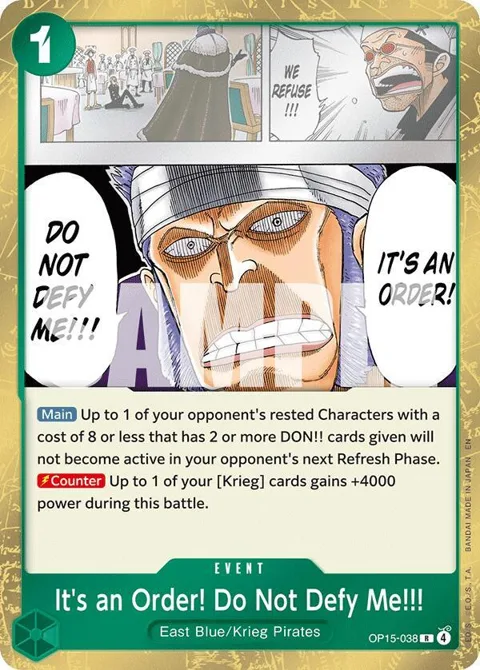 It's an Order! Do Not Defy Me!!! OP15-038 One Piece card from Adventure on Kami's Island