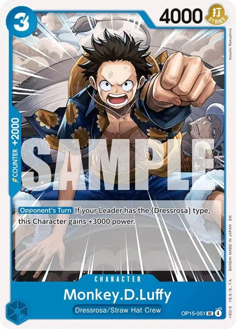 Monkey.D.Luffy OP15-051 One Piece card from Adventure on Kami's Island
