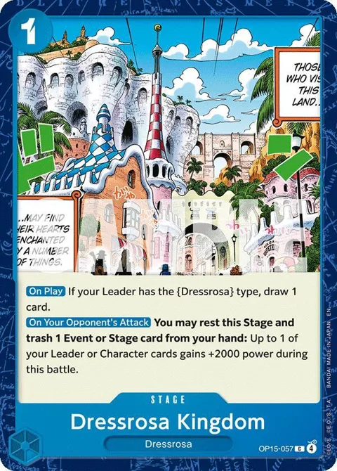 Dressrosa Kingdom OP15-057 One Piece card from Adventure on Kami's Island