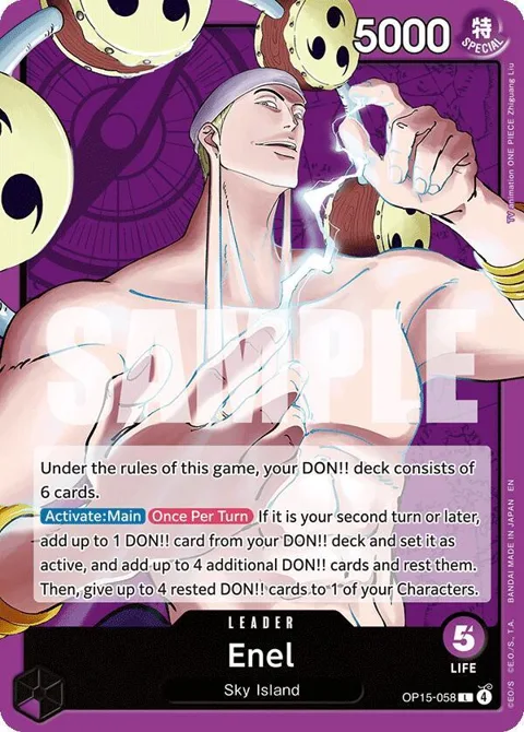 Enel OP15-058 One Piece card from Adventure on Kami's Island