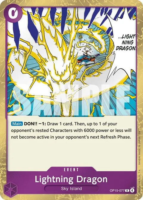 Lightning Dragon OP15-077 One Piece card from Adventure on Kami's Island