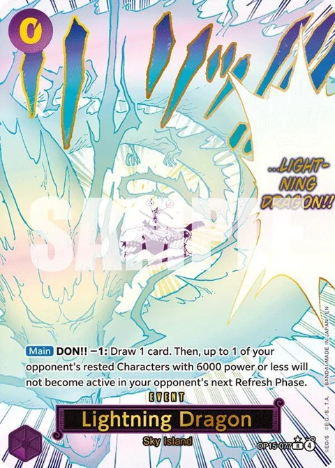 Lightning Dragon Alt Art OP15-077 One Piece card from Adventure on Kami's Island