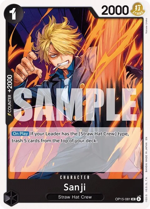 Sanji OP15-081 One Piece card from Adventure on Kami's Island