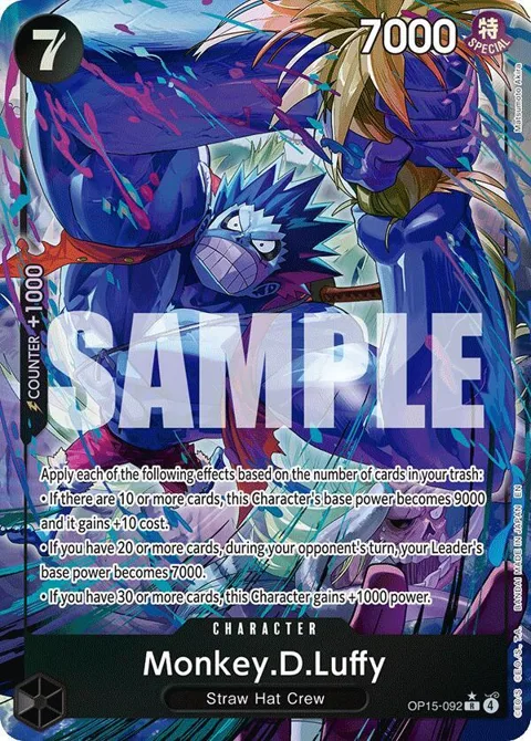 Monkey.D.Luffy Alt Art OP15-092 One Piece card from Adventure on Kami's Island