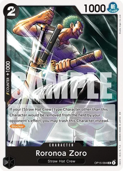 Roronoa Zoro OP15-094 One Piece card from Adventure on Kami's Island