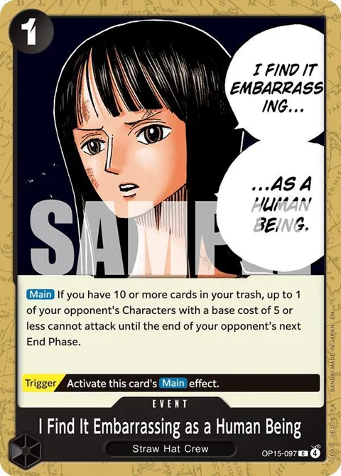 I Find It Embarrassing as a Human Being OP15-097 One Piece card from Adventure on Kami's Island