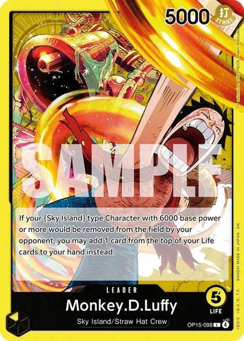 Monkey.D.Luffy OP15-098 One Piece card from Adventure on Kami's Island