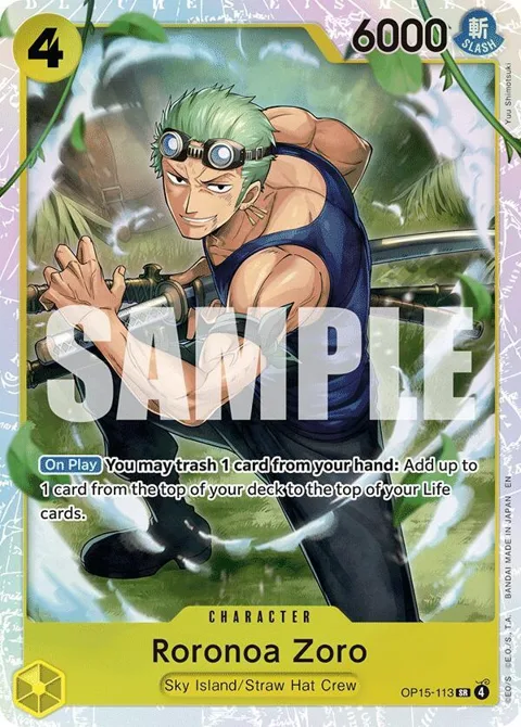 Roronoa Zoro OP15-113 One Piece card from Adventure on Kami's Island