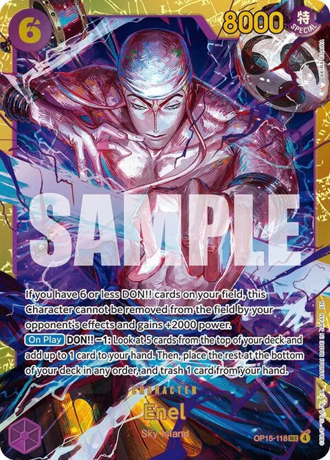 Enel OP15-118 One Piece card from Adventure on Kami's Island
