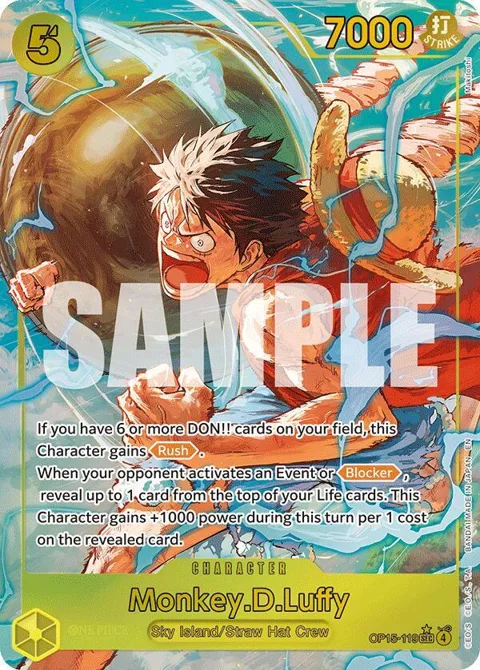 Monkey.D.Luffy Alt Art OP15-119 One Piece card from Adventure on Kami's Island