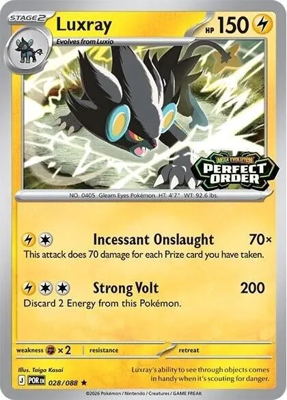 Luxray Perfect Order Stamped #028/088 Holofoil Pokémon card from Miscellaneous Cards & Products