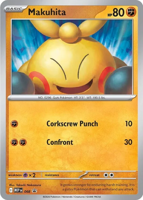 Makuhita #068 Holofoil Pokémon card from Mega Evolution Promo
