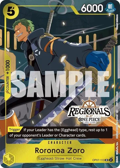 Roronoa Zoro Regional Participation Pack 2026 Vol.1 OP07-113 One Piece card from One Piece Promotion Cards