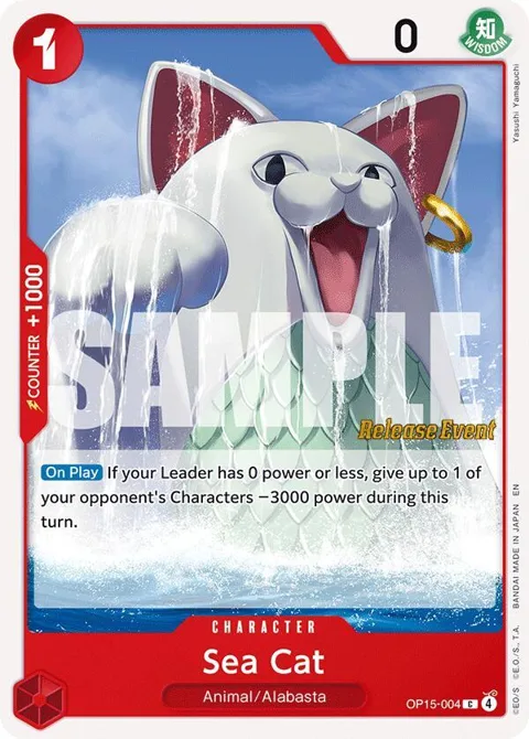Sea Cat OP15-004 Pre-Release One Piece card from Adventure on Kami's Island Release Event Cards