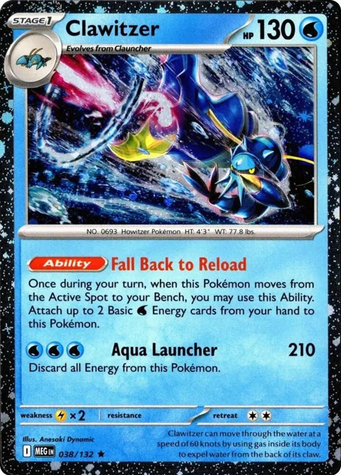 Clawitzer Cosmos Holo #038/132 Holofoil Pokémon card from Miscellaneous Cards & Products