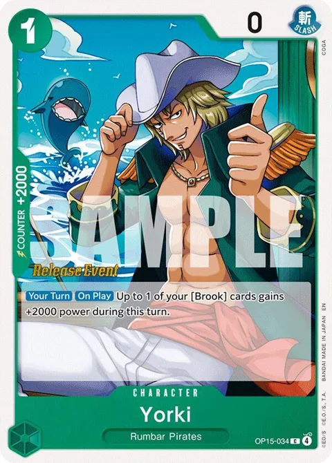 Yorki OP15-034 Pre-Release One Piece card from Adventure on Kami's Island Release Event Cards