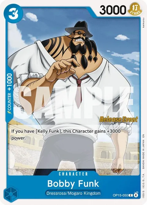 Bobby Funk OP15-050 Pre-Release One Piece card from Adventure on Kami's Island Release Event Cards