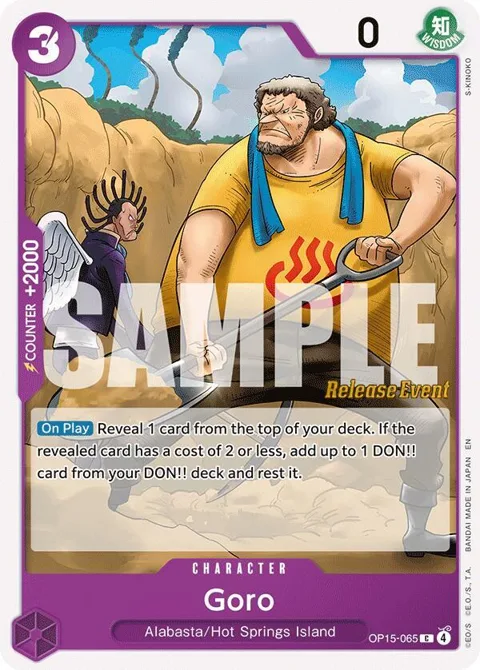 Goro OP15-065 Pre-Release One Piece card from Adventure on Kami's Island Release Event Cards