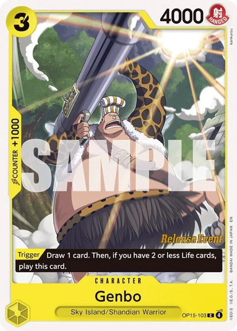 Genbo OP15-103 Pre-Release One Piece card from Adventure on Kami's Island Release Event Cards