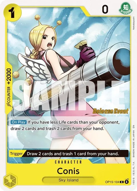 Conis OP15-104 Pre-Release One Piece card from Adventure on Kami's Island Release Event Cards