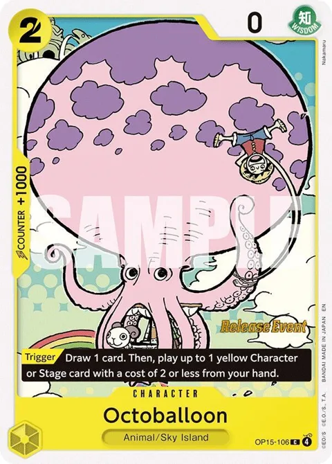 Octoballoon OP15-106 Pre-Release One Piece card from Adventure on Kami's Island Release Event Cards