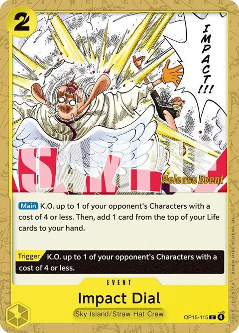 Impact Dial OP15-115 Pre-Release One Piece card from Adventure on Kami's Island Release Event Cards