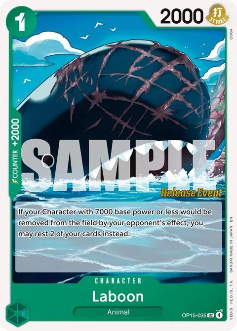 Laboon OP15-035 Pre-Release One Piece card from Adventure on Kami's Island Release Event Cards