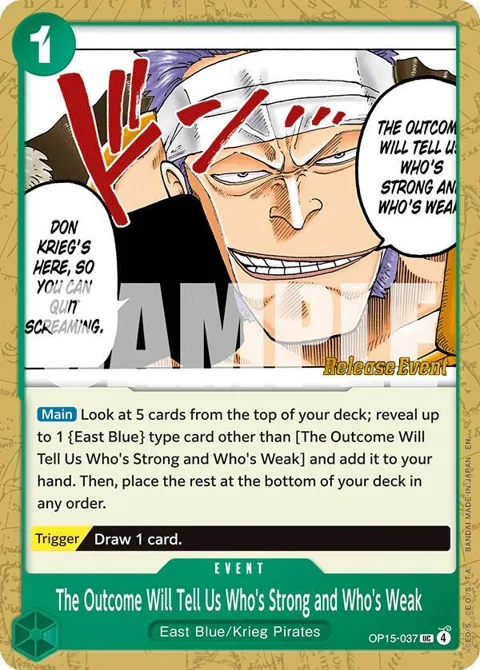 The Outcome Will Tell Us Who's Strong and Who's Weak OP15-037 Pre-Release One Piece card from Adventure on Kami's Island Release Event Cards