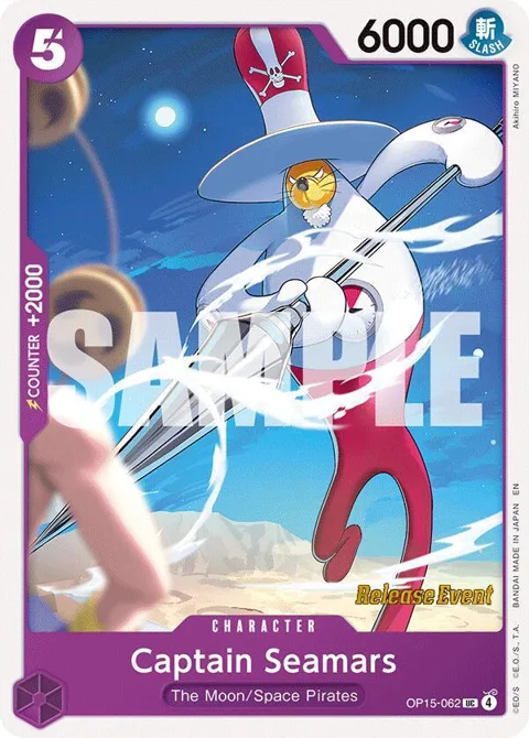 Captain Seamars OP15-062 Pre-Release One Piece card from Adventure on Kami's Island Release Event Cards