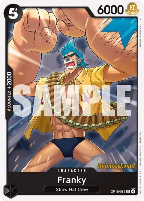 Franky OP15-089 Pre-Release One Piece card from Adventure on Kami's Island Release Event Cards