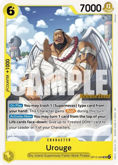 Urouge OP15-099 Pre-Release One Piece card from Adventure on Kami's Island Release Event Cards