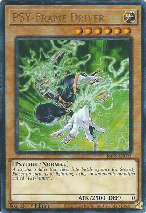 PSY-Frame Driver Prismatic Ultimate Rare RA05-EN002 Yu-Gi-Oh card from Rarity Collection 5