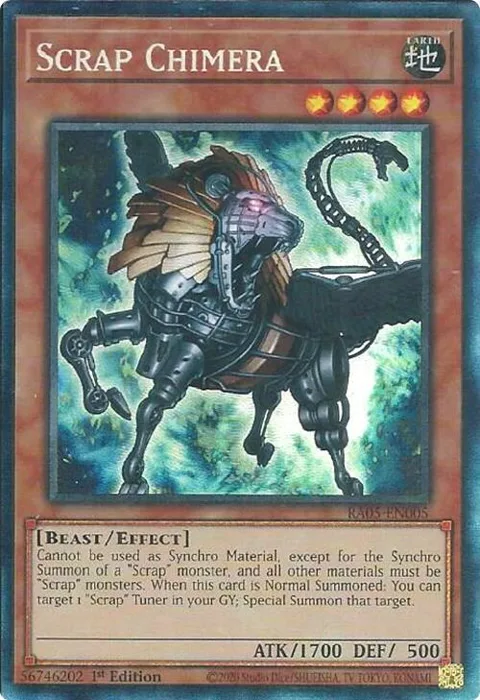 Scrap Chimera Prismatic Collector's Rare RA05-EN005 Yu-Gi-Oh card from Rarity Collection 5