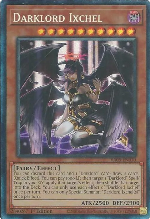 Darklord Ixchel Prismatic Collector's Rare RA05-EN010 Yu-Gi-Oh card from Rarity Collection 5