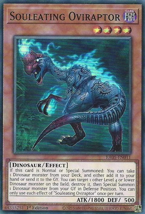 Souleating Oviraptor RA05-EN011 Yu-Gi-Oh card from Rarity Collection 5